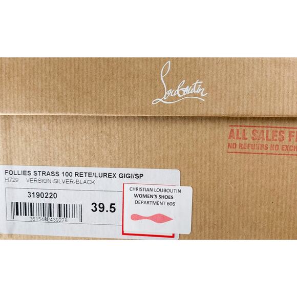 Christian Louboutin NIB Follies Crystal Strass Mesh Glitter Heels Pumps 39.5 NEW - Picture 7 of 7